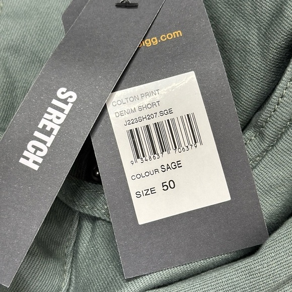 Johnny Bigg Big & Tall Sage Green Colton Print Denim Shorts Men's Size 50 - Picture 6 of 9